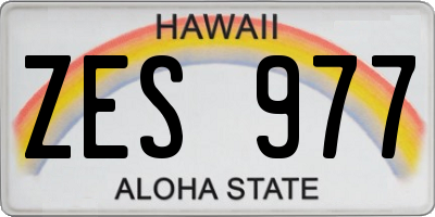 HI license plate ZES977