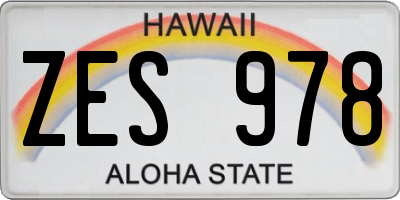 HI license plate ZES978