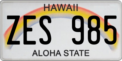 HI license plate ZES985