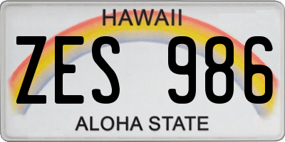 HI license plate ZES986