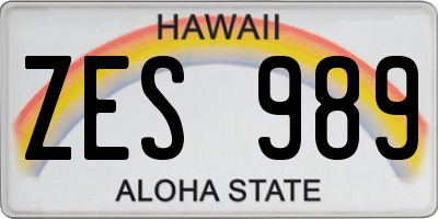 HI license plate ZES989