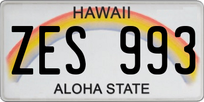 HI license plate ZES993