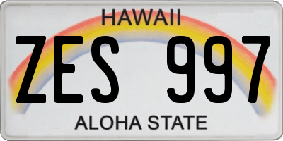HI license plate ZES997