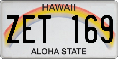 HI license plate ZET169