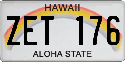 HI license plate ZET176