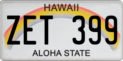 HI license plate ZET399