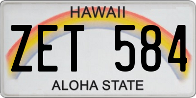 HI license plate ZET584