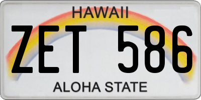 HI license plate ZET586