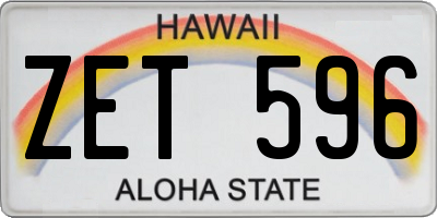HI license plate ZET596