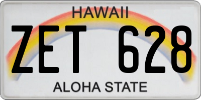 HI license plate ZET628