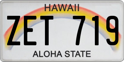 HI license plate ZET719