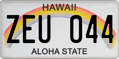 HI license plate ZEU044