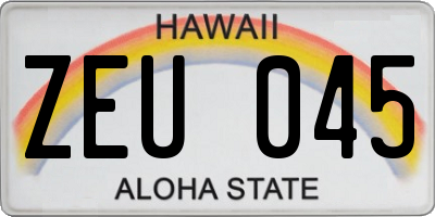 HI license plate ZEU045