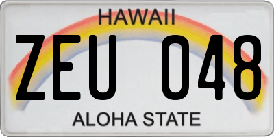 HI license plate ZEU048