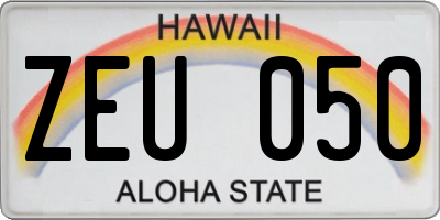 HI license plate ZEU050