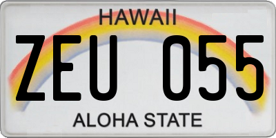HI license plate ZEU055