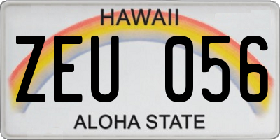 HI license plate ZEU056
