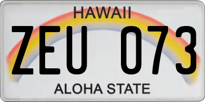 HI license plate ZEU073