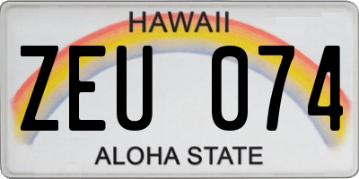 HI license plate ZEU074