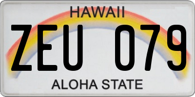 HI license plate ZEU079