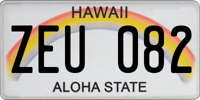 HI license plate ZEU082