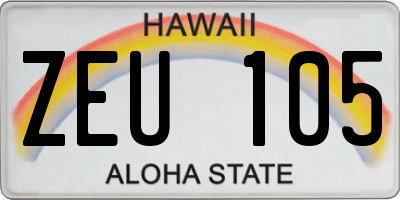 HI license plate ZEU105