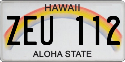 HI license plate ZEU112