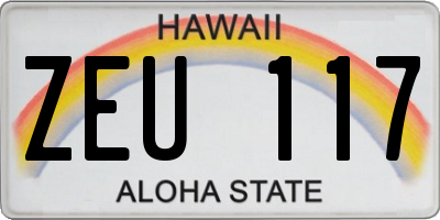 HI license plate ZEU117