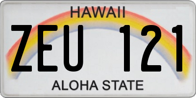 HI license plate ZEU121
