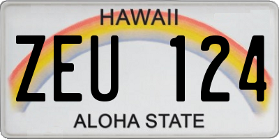 HI license plate ZEU124
