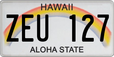 HI license plate ZEU127