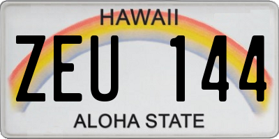 HI license plate ZEU144