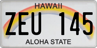 HI license plate ZEU145