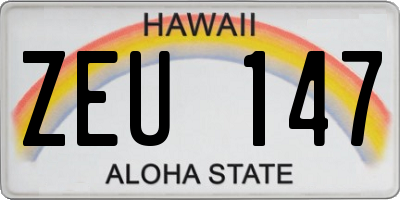 HI license plate ZEU147