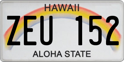 HI license plate ZEU152