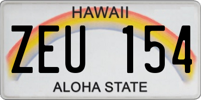 HI license plate ZEU154