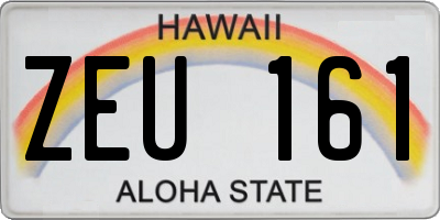 HI license plate ZEU161
