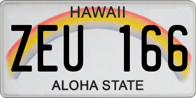 HI license plate ZEU166