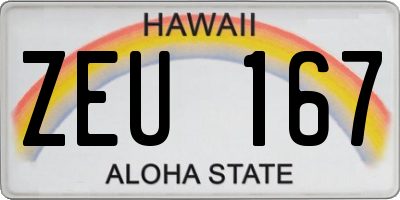 HI license plate ZEU167