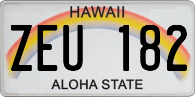 HI license plate ZEU182