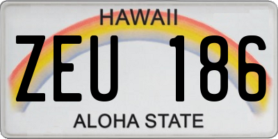 HI license plate ZEU186