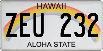 HI license plate ZEU232