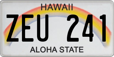 HI license plate ZEU241