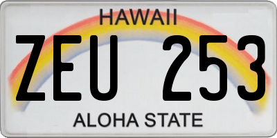 HI license plate ZEU253