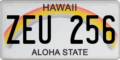 HI license plate ZEU256