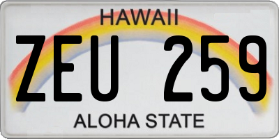 HI license plate ZEU259