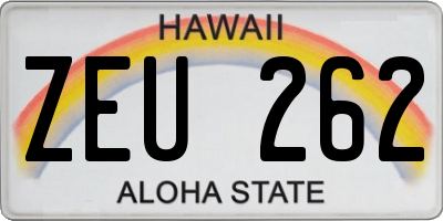 HI license plate ZEU262