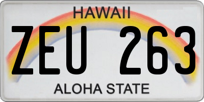 HI license plate ZEU263
