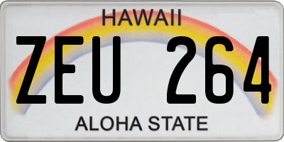 HI license plate ZEU264