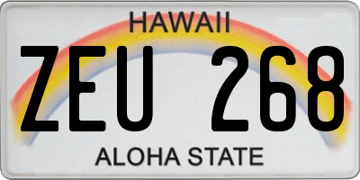 HI license plate ZEU268